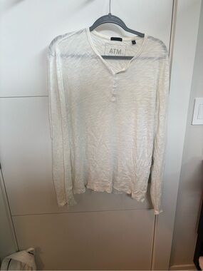 ATM Anthony Thomas Melillo Men's Off-White Long-Sleeve Henley